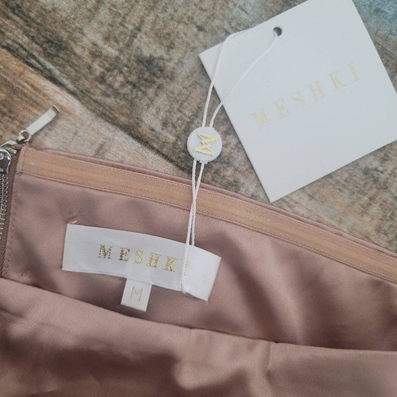 MESHKI ROSE GOLD SATIN COORDINATE NEW WITH TAGS SKIRT & 2 TOPS WOMEN'S S… - Picture 10 of 13